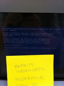 BSOD in seiner ganzen Pracht...
